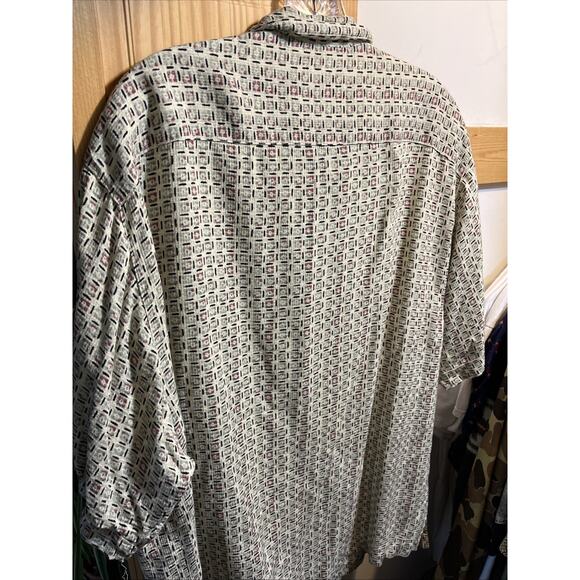 Original Island Sport VTG Hawaiian Shirt Men's Medium Multicolored Beige Tribal - Picture 8 of 10